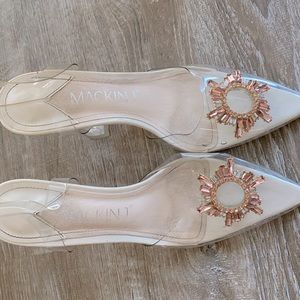 Clear Heels with Pink Accents